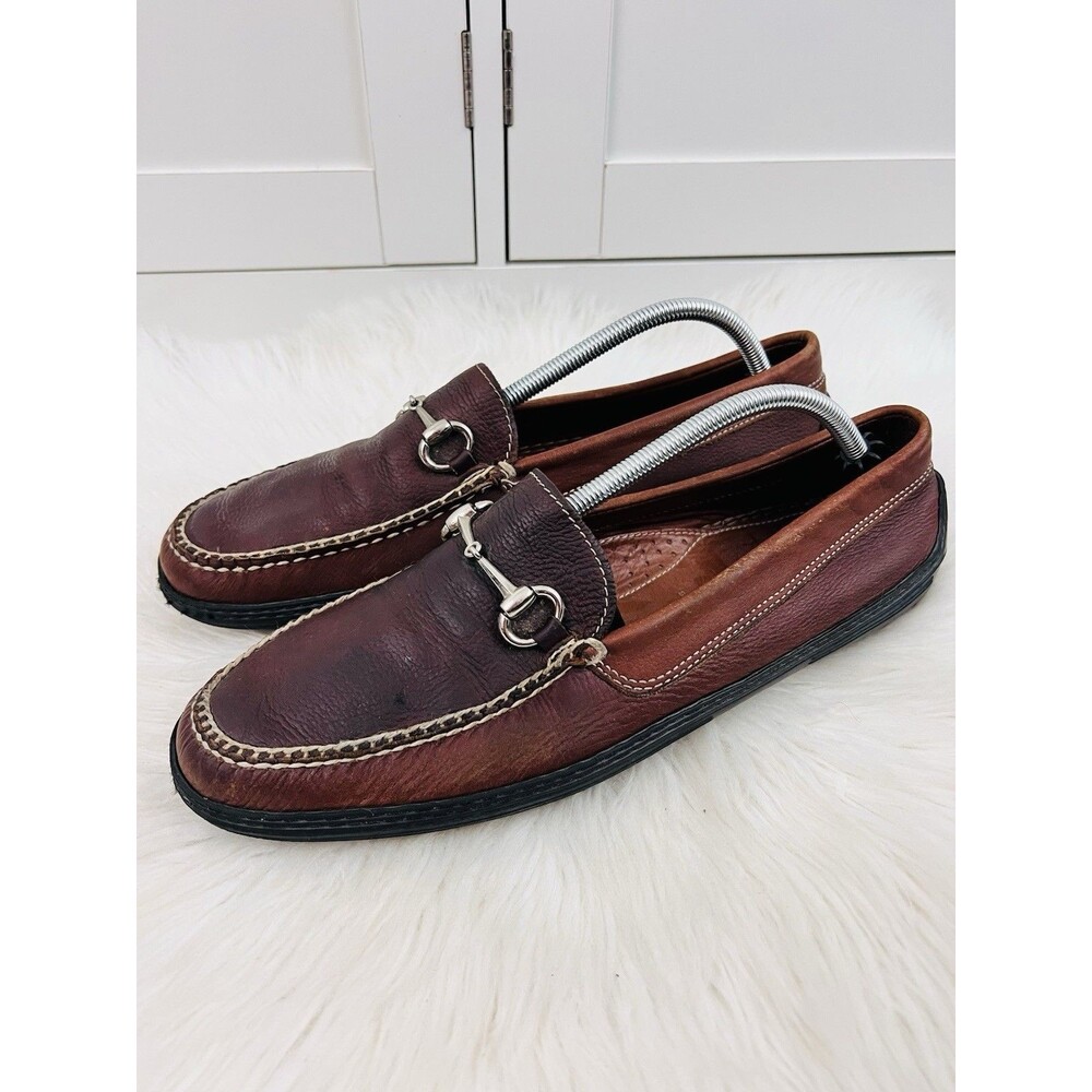 TB Phelps Traditions Brown Leather Bit Driver Shoes Mens Driving Loafers 11M
